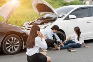 passenger reporting a head on collision