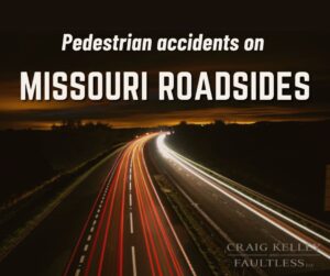 A visual representation of pedestrian accidents occurring on Missouri roadsides, illustrating the risks faced by pedestrians.