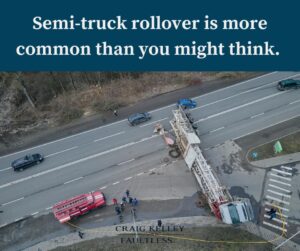 Semi-truck rollover often