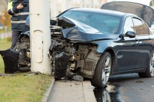 Car crashed into a pole